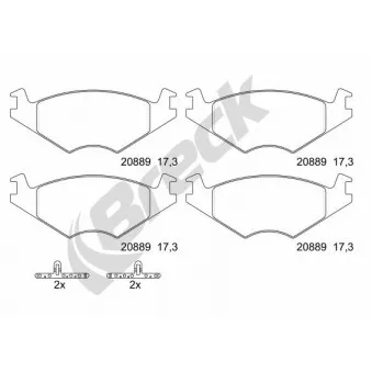 Jeu de 4 plaquettes de frein avant BRECK 20889 00 702 00
