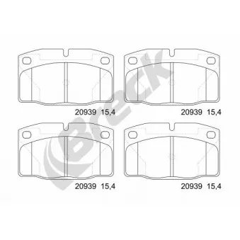 Jeu de 4 plaquettes de frein avant BRECK 20939 00 702 00