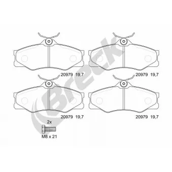 Jeu de 4 plaquettes de frein avant BRECK 20979 00 703 00