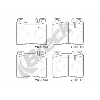 Jeu de 4 plaquettes de frein avant BRECK 21303 00 703 20