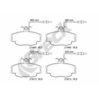 Jeu de 4 plaquettes de frein avant BRECK 21460 00 702 10