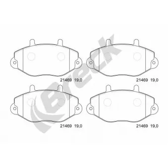 Jeu de 4 plaquettes de frein avant BRECK 21469 00 701 00