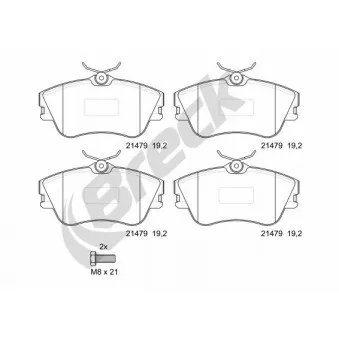 Jeu de 4 plaquettes de frein avant BRECK 21479 00 703 00