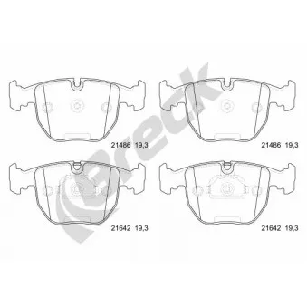 Jeu de 4 plaquettes de frein avant BRECK 21486 00 701 10