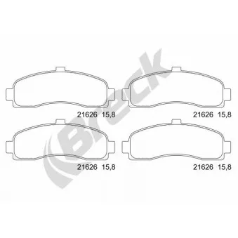 Jeu de 4 plaquettes de frein avant BRECK 21626 00 702 00