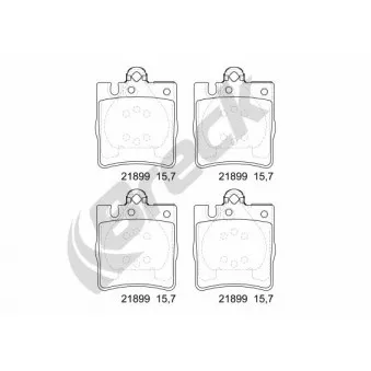 Jeu de 4 plaquettes de frein arrière BRECK 21899 00 702 20