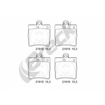 Jeu de 4 plaquettes de frein arrière BRECK 21919 00 702 00