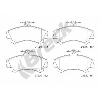 Jeu de 4 plaquettes de frein avant BRECK 21920 00 701 10