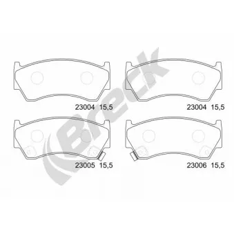 Jeu de 4 plaquettes de frein avant BRECK 23004 00 701 10