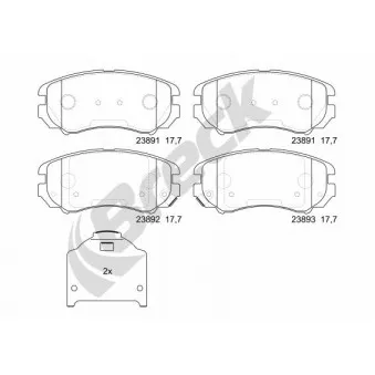 Jeu de 4 plaquettes de frein avant BRECK 23891 00 701 10