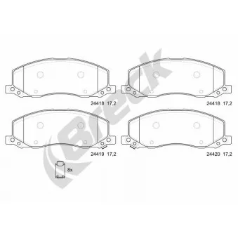 Jeu de 4 plaquettes de frein avant BRECK 24418 00 701 10