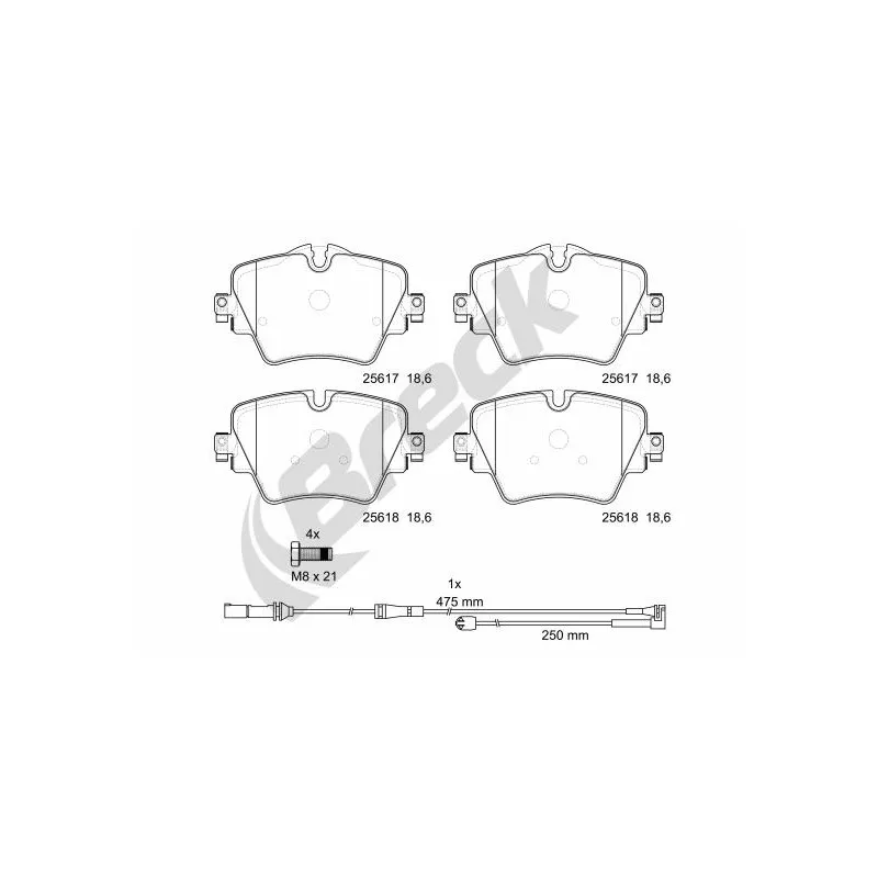 Jeu de 4 plaquettes de frein avant BRECK 25617 00 701 00