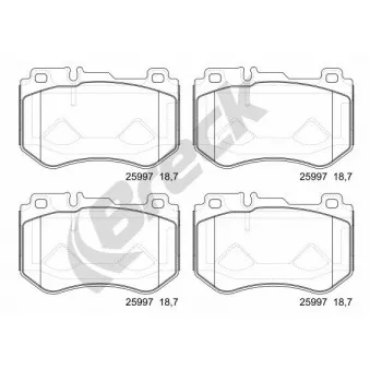 Jeu de 4 plaquettes de frein avant BRECK 25997 00 701 00