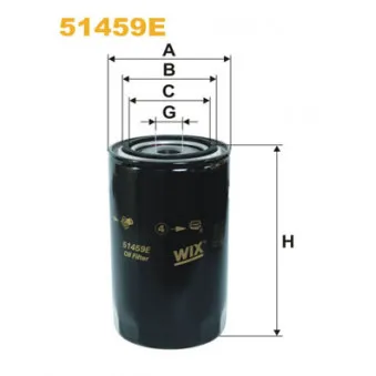 Filtre à huile WIX FILTERS 51459E