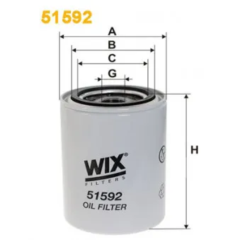 Filtre à huile WIX FILTERS 51592
