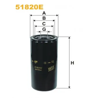 Filtre à huile WIX FILTERS 51820E