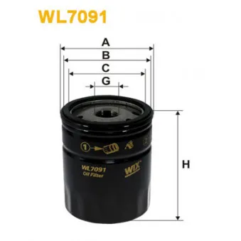 Filtre à huile WIX FILTERS WL7091