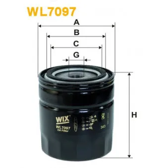 Filtre à huile WIX FILTERS WL7097