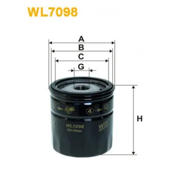 Filtre à huile WIX FILTERS WL7098
