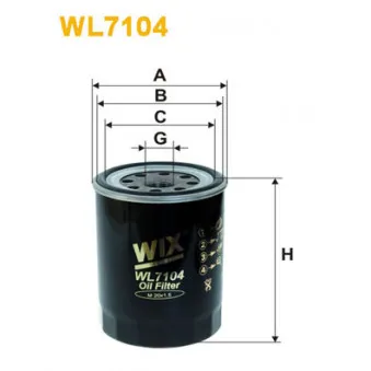 Filtre à huile WIX FILTERS WL7104