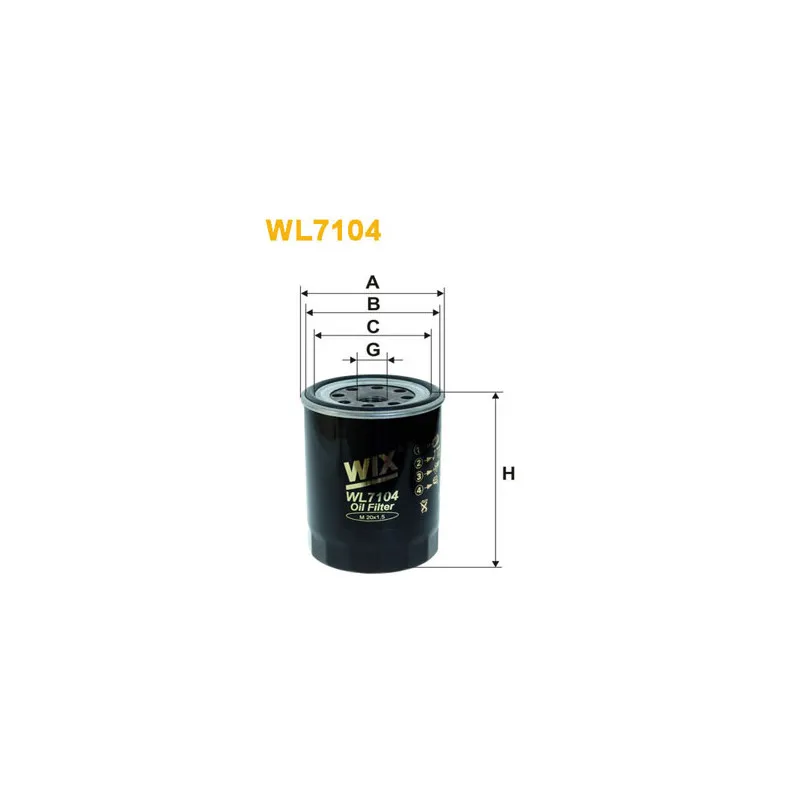 Filtre à huile WIX FILTERS WL7104