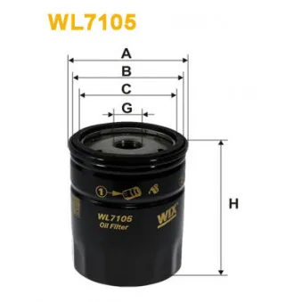 Filtre à huile WIX FILTERS WL7105