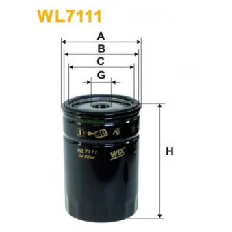 Filtre à huile WIX FILTERS WL7111