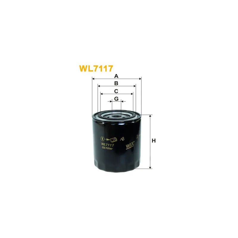 Filtre à huile WIX FILTERS WL7117