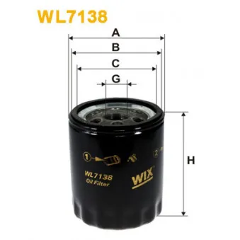 Filtre à huile WIX FILTERS WL7138