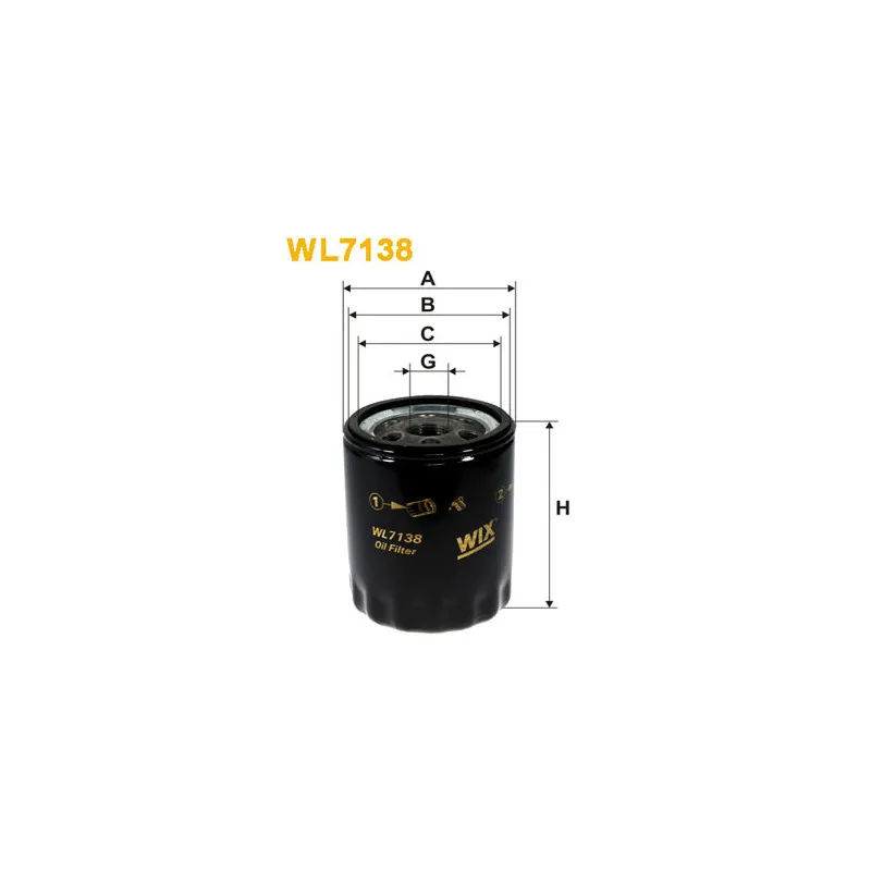 Filtre à huile WIX FILTERS WL7138