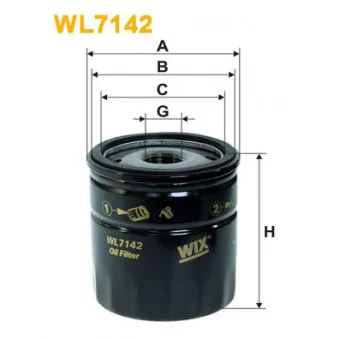 Filtre à huile WIX FILTERS WL7142