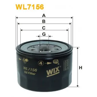 Filtre à huile WIX FILTERS WL7156