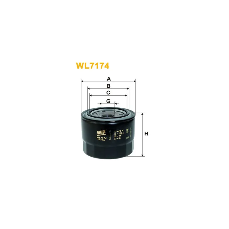 Filtre à huile WIX FILTERS WL7174