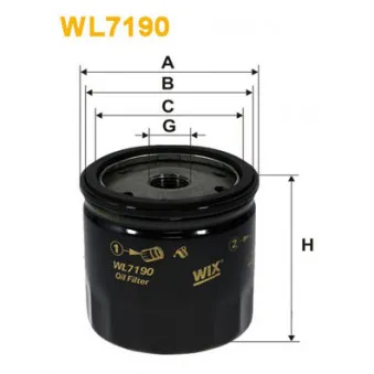 Filtre à huile WIX FILTERS WL7190