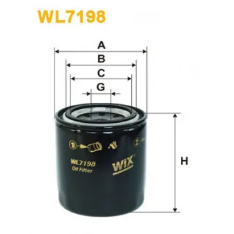 Filtre à huile WIX FILTERS WL7198