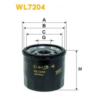 Filtre à huile WIX FILTERS WL7204