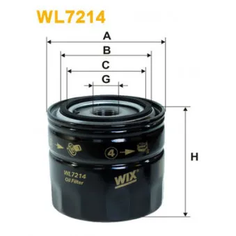 Filtre à huile WIX FILTERS WL7214
