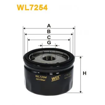 Filtre à huile WIX FILTERS WL7254