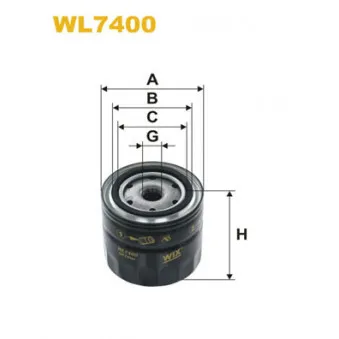 Filtre à huile WIX FILTERS WL7400