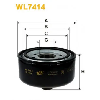 Filtre à huile WIX FILTERS WL7414