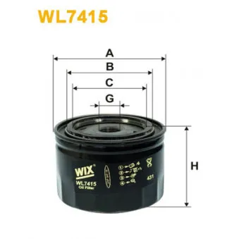 Filtre à huile WIX FILTERS WL7415