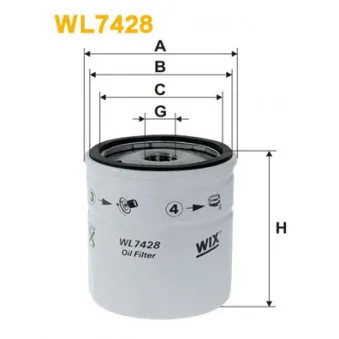 Filtre à huile WIX FILTERS WL7428