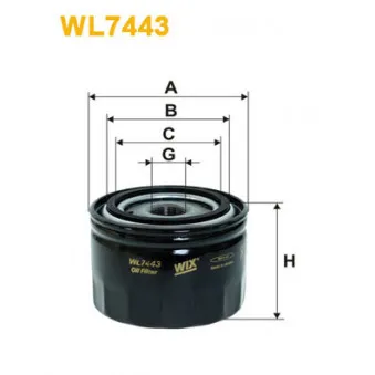 Filtre à huile WIX FILTERS WL7443