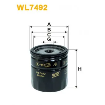 Filtre à huile WIX FILTERS WL7492