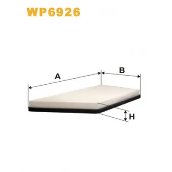 Filtre, air de l'habitacle WIX FILTERS WP6926