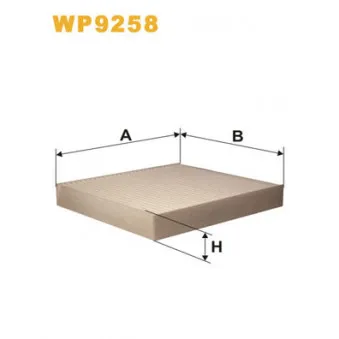 Filtre, air de l'habitacle WIX FILTERS WP9258