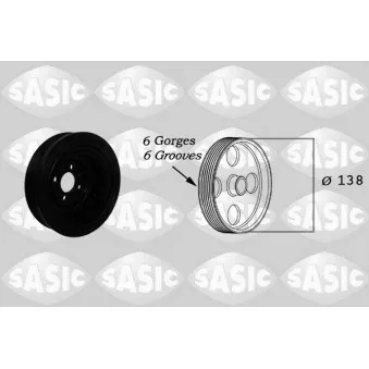 Poulie, vilebrequin SASIC 2156003