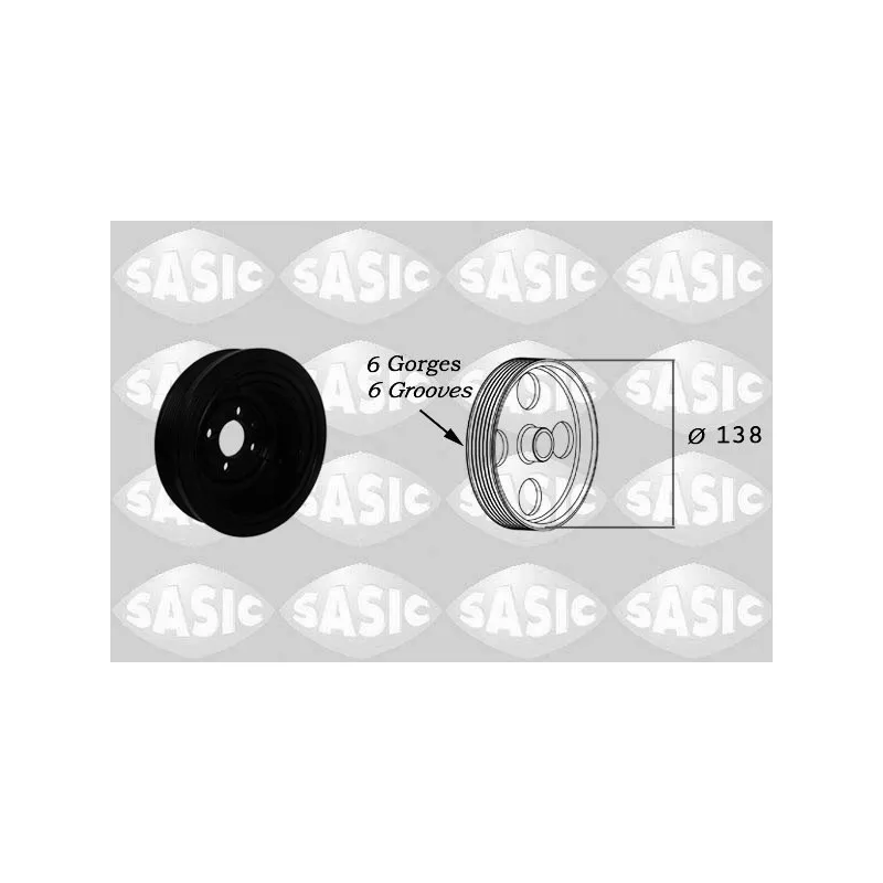 Poulie, vilebrequin SASIC 2156003