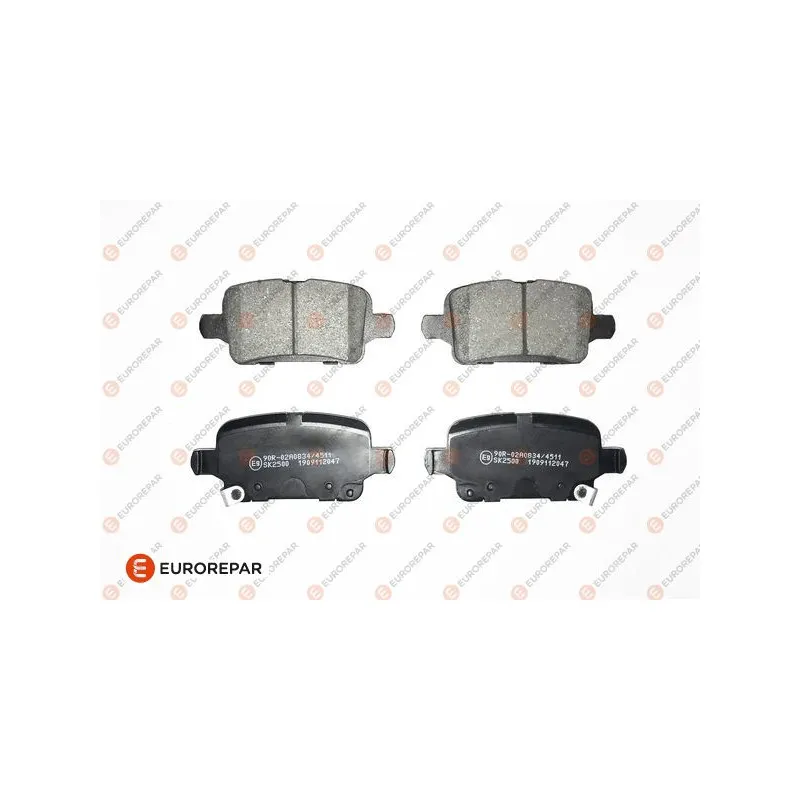 Jeu de 4 plaquettes de frein arrière EUROREPAR 1667816680