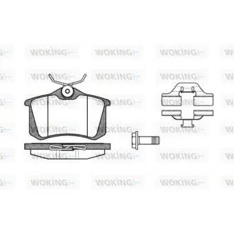 Jeu de 4 plaquettes de frein arrière WOKING P3633.03